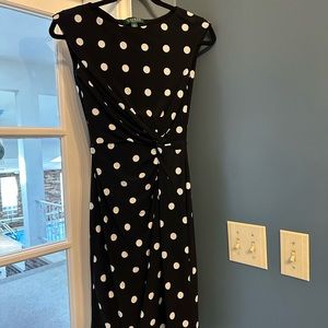 Navy and White Polka Dot Dress